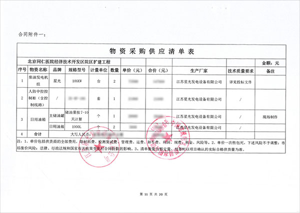 186kw柴油发电机组采购合同